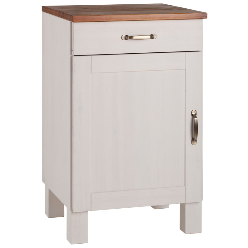 Flintwood 85cm Kitchen Pantry, White/Honey