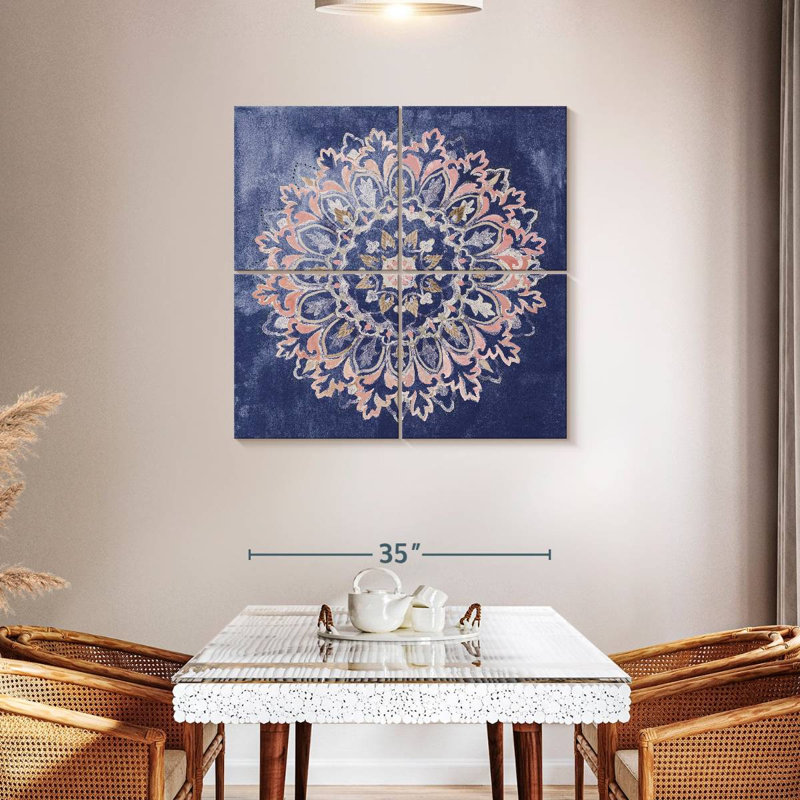 Kala Mandala Delight bleu marine, H 38 po x l 38 po