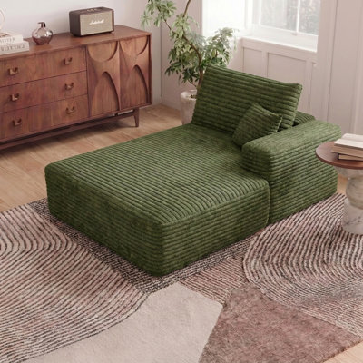 Canapé d'angle modulaire minimaliste sans assemblage avec méridienne réversible et couchage