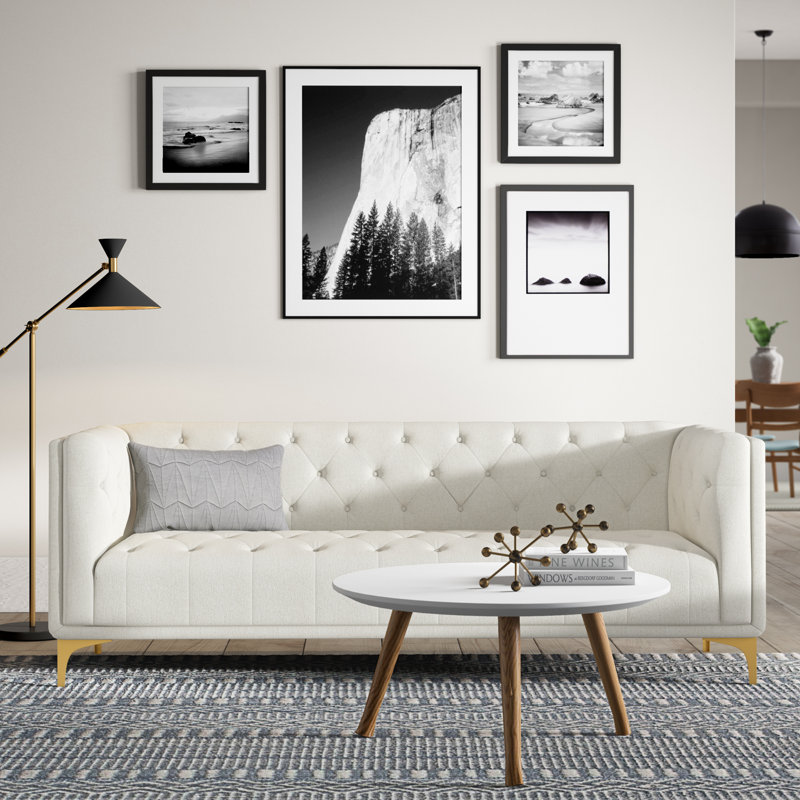 Florentino Upholstered 80'' Sofa, Light Gray Polyester