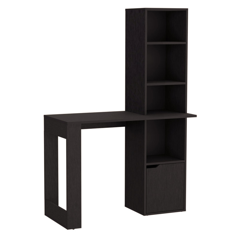 Iowa Computer Desk with 1-Cabinet and 4-Tier Bookcase