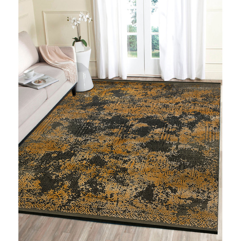 Tapis noir / brun Panagia, Tapis de couloir 3 pi 3 po x 9 pi 10 po