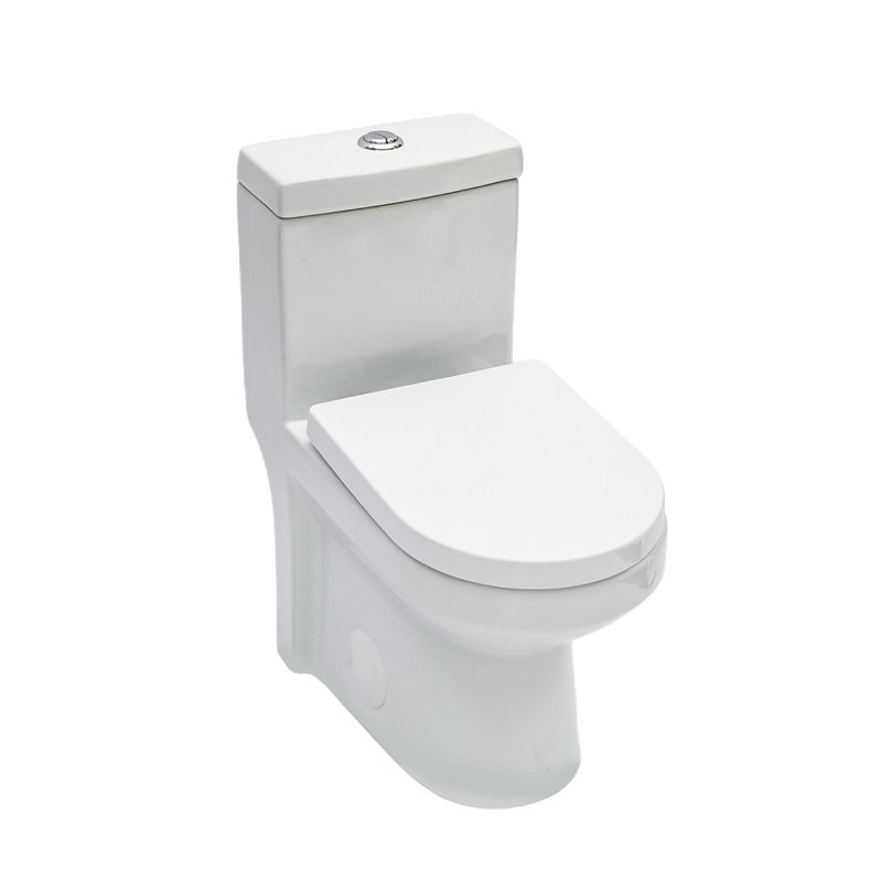Ceramic One-Piece Toilet, Suitable For Bathrooms, 1.1/1.6 Gallon Flush, Dual Flush, Slow-Close Toilet Seat, Powerful Dual Flush, White