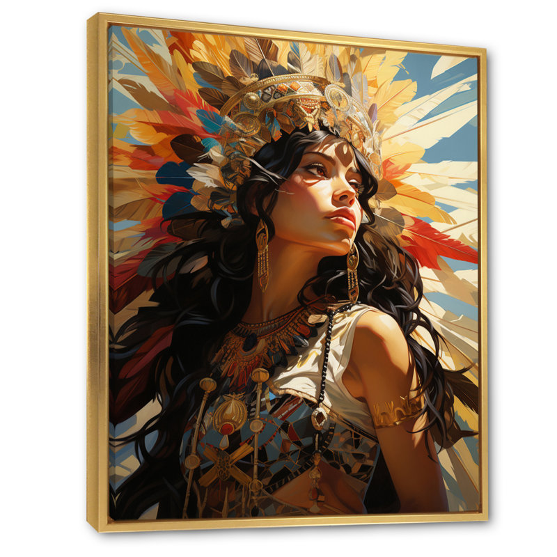 Rotanev, photo colorée réaliste d'une femme mexicaine - reproduction, H 40 po x l 30 po x P 1,5 po, Cadre flottant doré