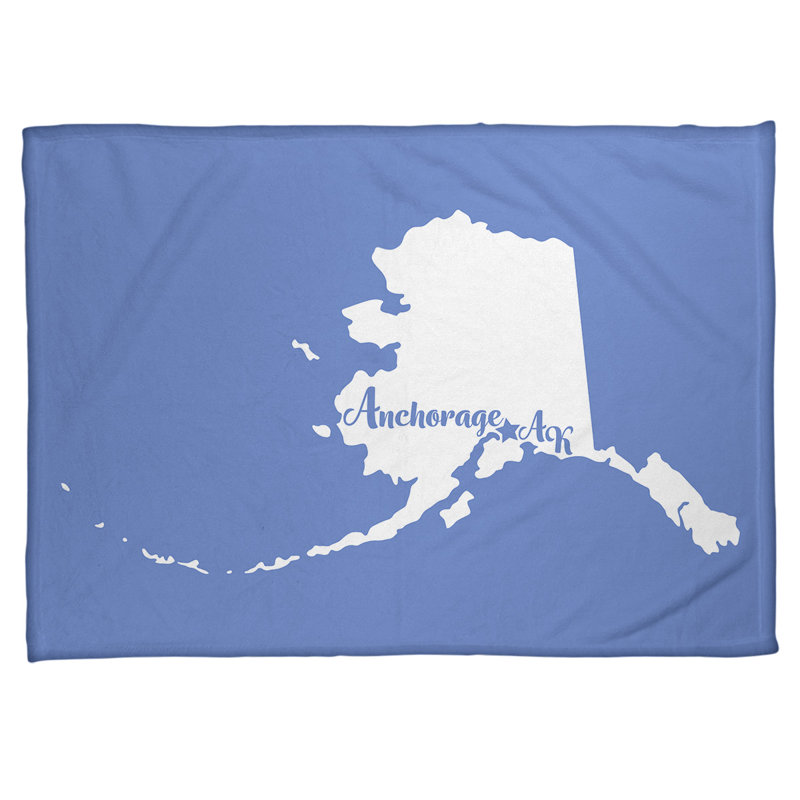 Jeté en alaska polaire ancrage, l 62,5 po x L 82,5 po, bleu
