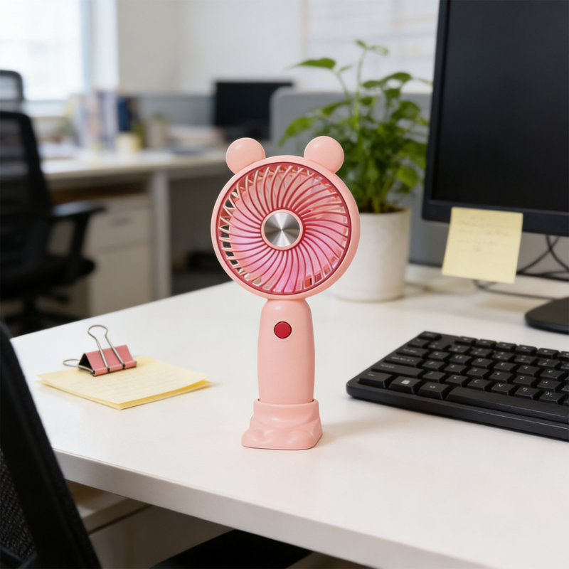 Kbndieu Handheld Fan Mini USB Rechargeable Small Fan Portable Outdoor Student Small Fan, Pink