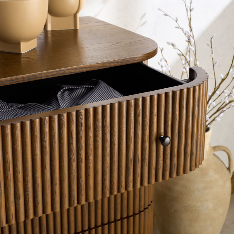 Commode 6 tiroirs Shelbie, Chêne médium