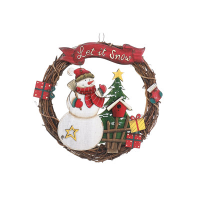 Let It Snow Wooden Snowman  Hanger Small