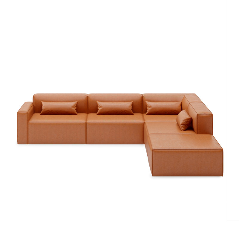 Mix Modular 5-Piece Sectional, Right Hand Facing, Parliament Stone Performance Twill