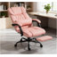 Fauteuil de bureau massant, fauteuil de bureau inclinable à haut dossier avec repose-pieds et télécommande