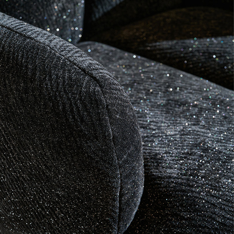A 360° rotating U-shaped lounge chair, Black Chenille