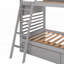 Lit superposé simple en bois avec deux tiroirs - gris (peu encombrant, robuste et durable)-769078322