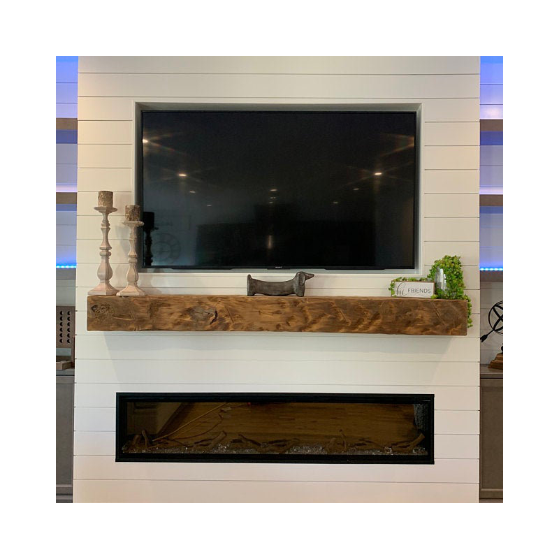 Wilson Barnwood Fireplace Shelf Mantel, Coffee, 8" H x 84" W x 6" D
