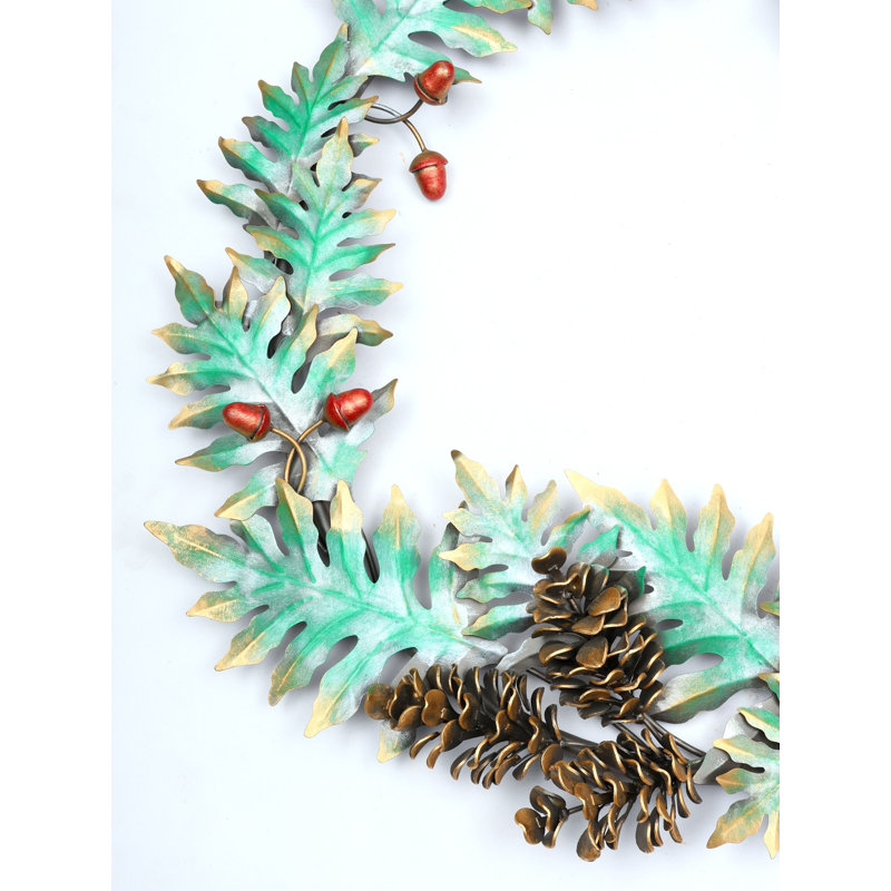 Décoration murale couronne de Noël en fer 27 po Exotic India