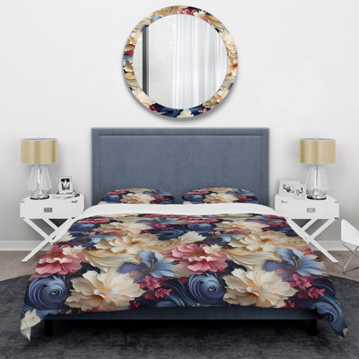 Ensemble de housse de couette mauve et blanc