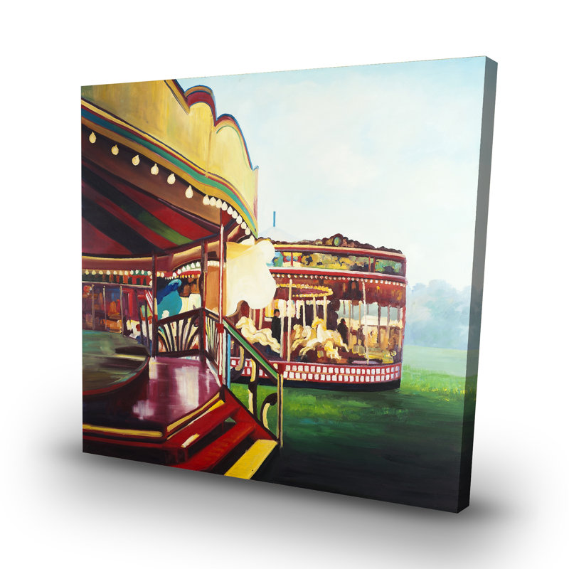 Carousel in a carnaval - 32"x32" art on canvas