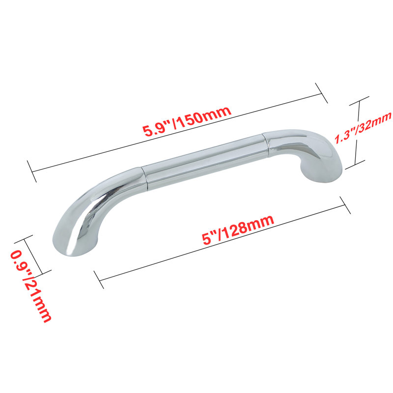 Utopia Alley Tempo Pull Handle - Decorative Cabinet Drop Pull Handles For Cabinets And Drawers - Vintage Cabinet Hardware With Hand Finished Polished Chrome - Metal Drawer Pull Handle, 5.0" Centre To Centre (Set Of 5)