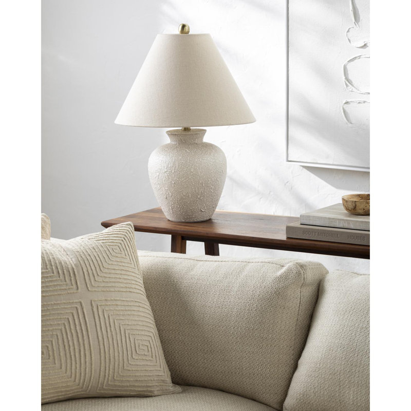 Calico Table Lamp, Cream Finish / Natural Shade