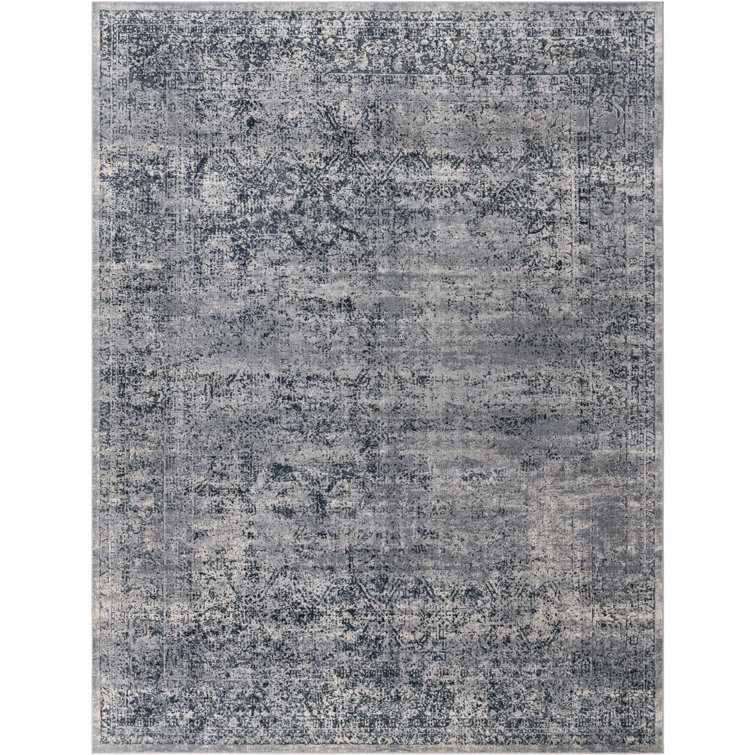 Tapis oriental bleu et gris Lanett