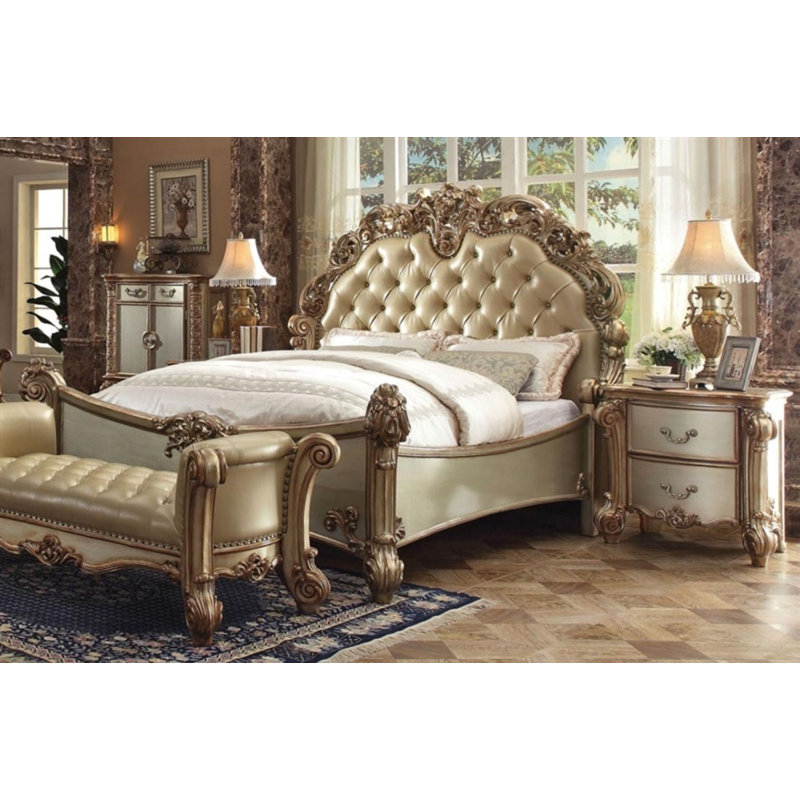 Vendome Upholstered Standard Bed, Gold Patina, Eastern King
