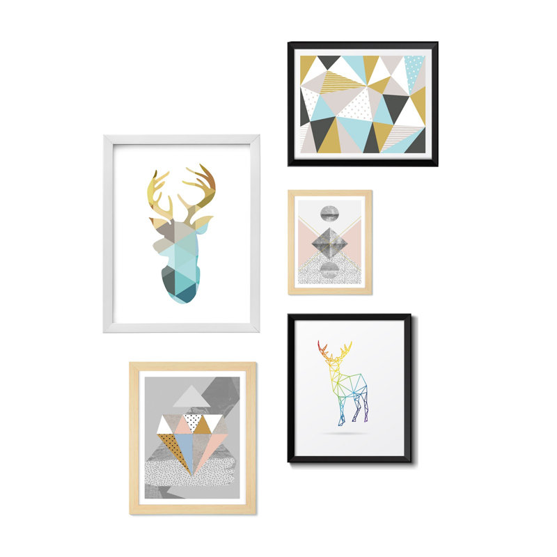 5 Piece Single Picture Frame Print on Wood
