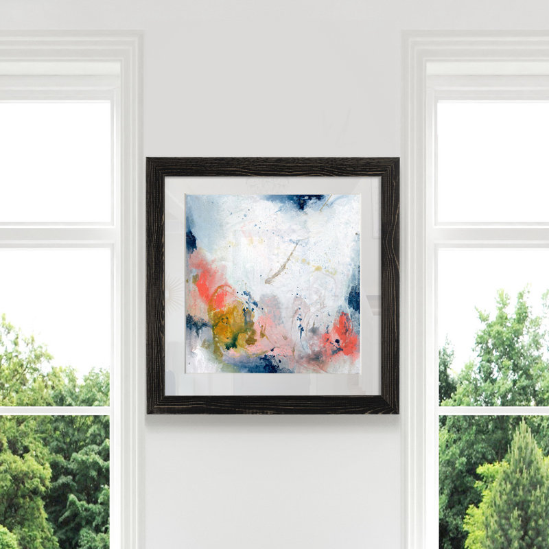 Pastel Fantasy III-impression sur papier, Cadre noir, H 27,5 po x l 27,5 po x P 1,5 po