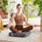 Meditation Floor Pillow Set Of 2, Large Pillows Seating For Adults And Kids, Bohemian Cushion For Fireplace Yoga Living Room Sitting, Memory Foam Added, 22X22 Inch Indigo Elephant