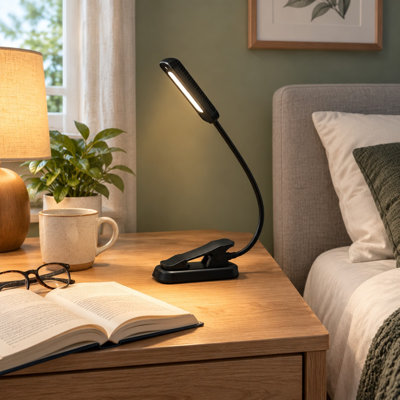 Designed for Eye Protection while reading at night, this USB rechargeable book lamp pairs 12 LED lights with 3-Level Brightness
