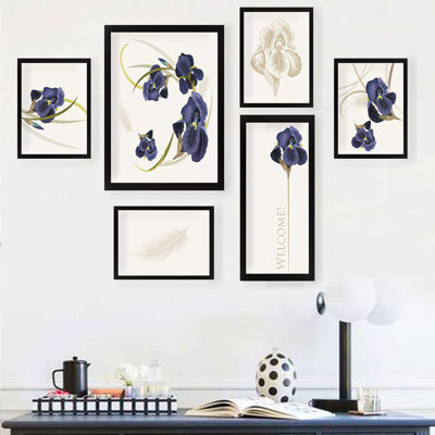 Stylish Decorative MDF Wall Art Set (6 Pieces), 4 x 9.4 x 11.4 inches & 13.4 x 17.3 inches | 100% MDF with 0.8 inch Thickness, Durable Plastic Frame | Perfect for Living Room, Bedroom, & Office Décor