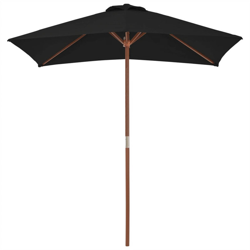 Emmet 200 cm W X 150 cm D Rectangular Market Parasol with Pulley Lift, Anthracite