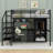Alainah Full Metal Loft Bed With table set and wardrobe