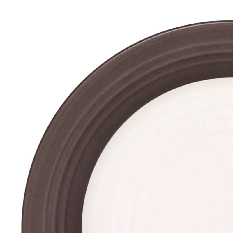 Assiette à salade en mélamine 9" durango formel, Blanc antique / Chocolat