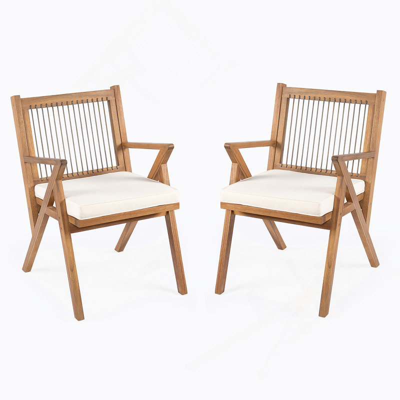Ensemble de 2 chaises de patio avec coussin