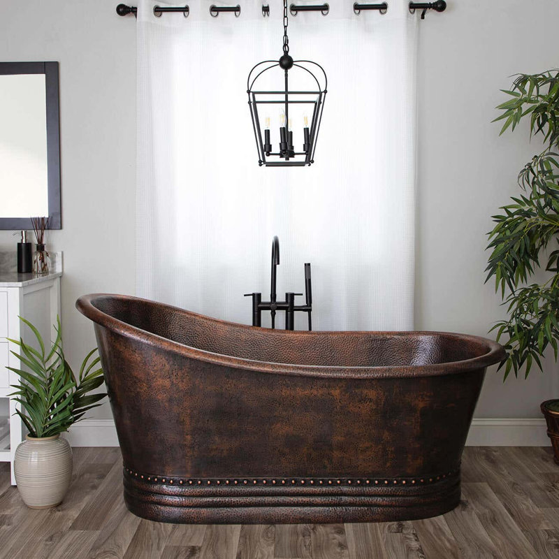Baignoire piédestal en cuivre 67 po x 20 pi