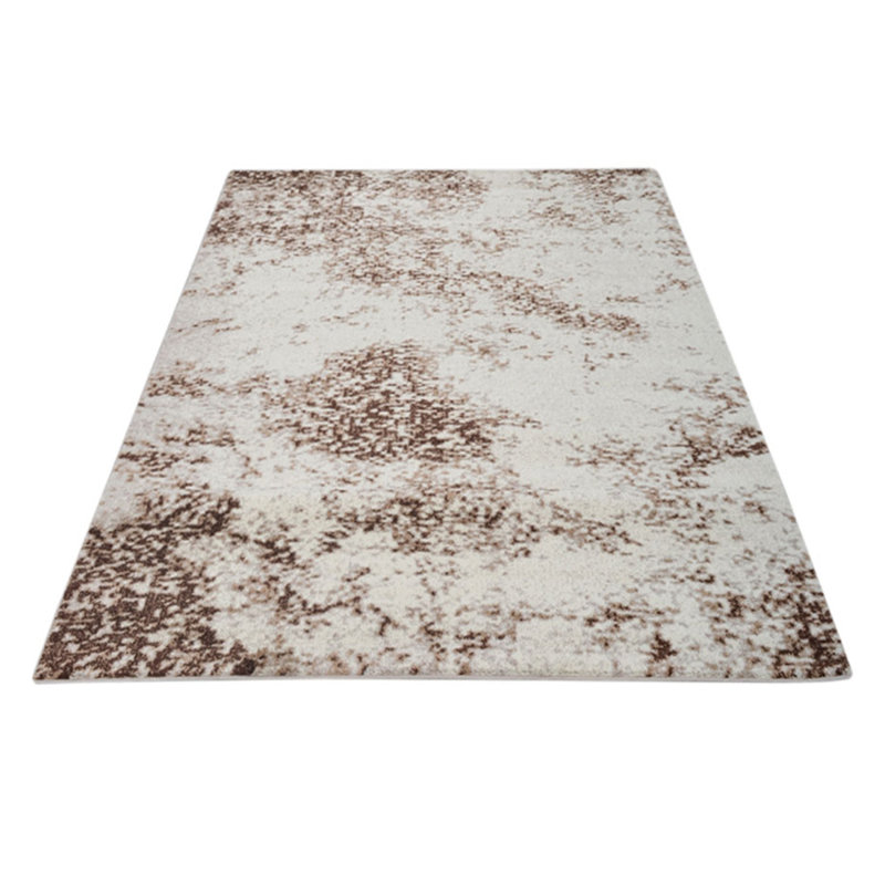 Eby Machine Made Heatset Polyproplyene Area Rugs - Rectangle, Cream Color, Abstract Modern Design, Low Pile Machine Made Area Rugs for Living Room, Bed Room
