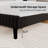 Velvet Upholstered Platform Bed Headboard and footboard with soft-padded vertical channel quilting-759721675-759721674