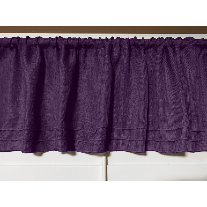 Piaf Solid Color Tailored 58'' Window Valance, Purple