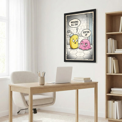 Funny Soap And Slime Cartoon Canvas Wrapped Wall Art Oil Painting Print Set Of 1