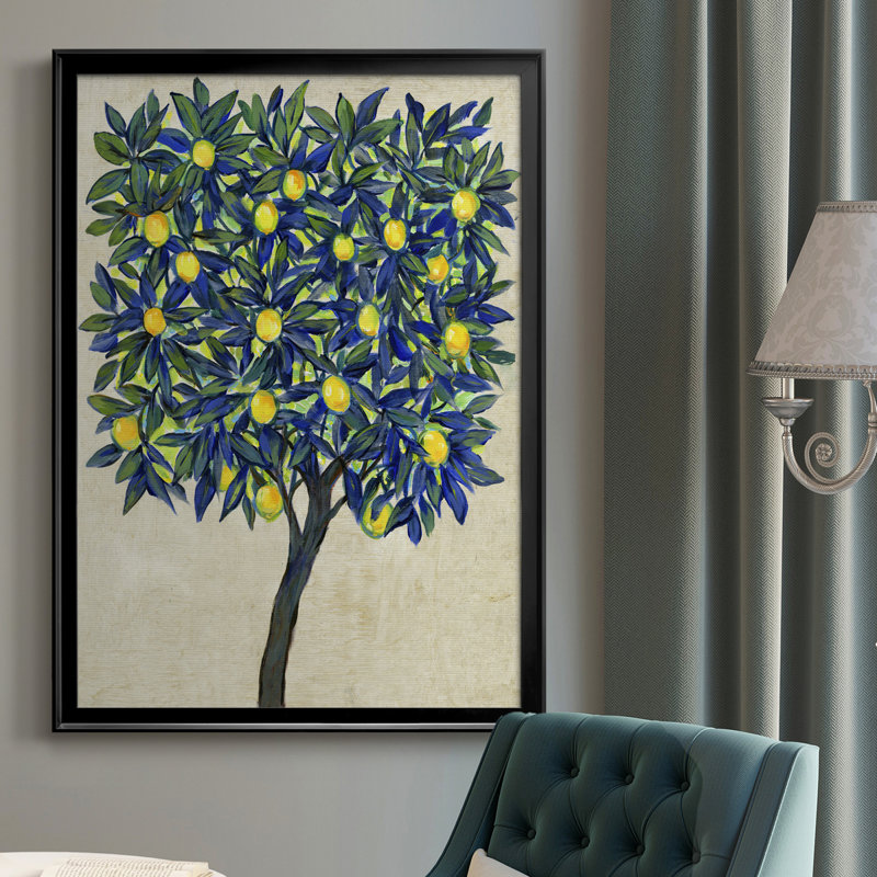 " Lemon Tree Composition II ", 24.5" H x 18.5" W x 1" D, Black Framed