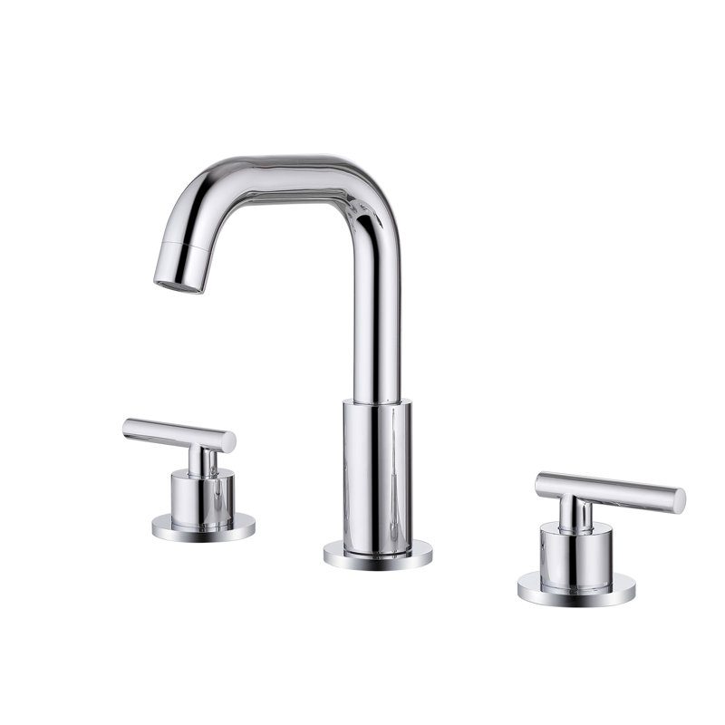 5.19" Modern Widespread Bathroom Sink Faucet 3 Hole, 2-Handle Bathroom Faucet, Chrome