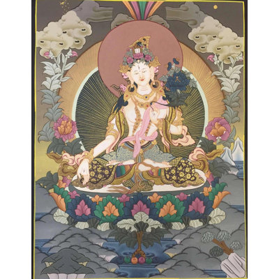 Goddess White Tara (Brocadeless Thangka)