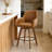 Advika 25" Swivel Full Back Counter Height Bar Stools with Solid Wood Frame and Arms-1686305922