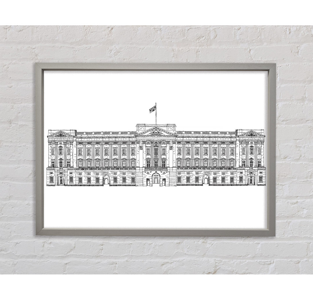 Buckingham Palace Zeichnung - Einzelner Bilderrahmen Kunstdrucke auf Leinwand