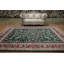 Tapis oriental traditionnel élégant à motif floral vert 9 x 12