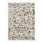Tapis beige vintage à motif floral vieilli, lavable à la machine, antidérapant, idéal pour le salon ou la chambre.-128992251