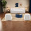 Ensemble de canapés modernes, tissu blanc Boucle 2 plus 1 plus 1, Japon