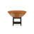 5 Piece Dining Table Set for 4 Includes a Round Kitchen Table with Dropleaf & Shelves and 4 Faux Leather Dining Room Chairs, 42x42 Inch, Black & Cherry-1061768502-1012241078-961266655