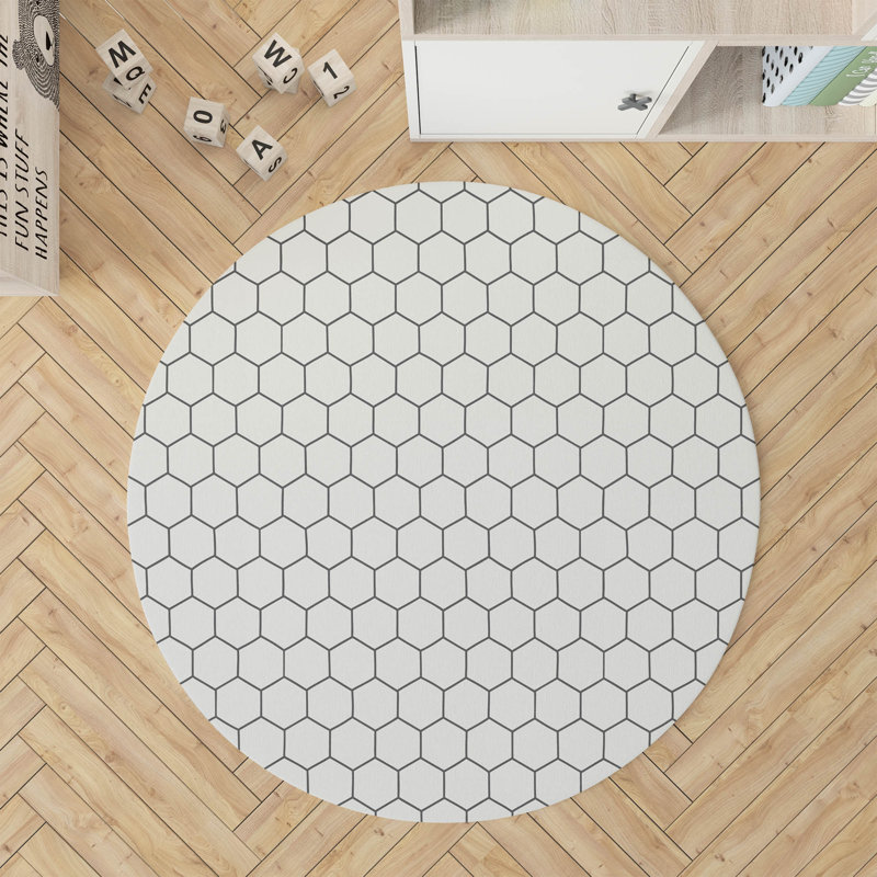 Tapis de jeu pour enfant Peigne, Ivoire/gris anthracite
