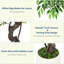 Ficus artificiel 5 pi avec plante blanche et cailloux, plante d'intérieur artificielle