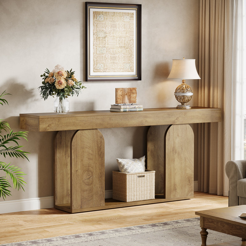 Console de style rustique 70,9 po Gouldner, Marron clair